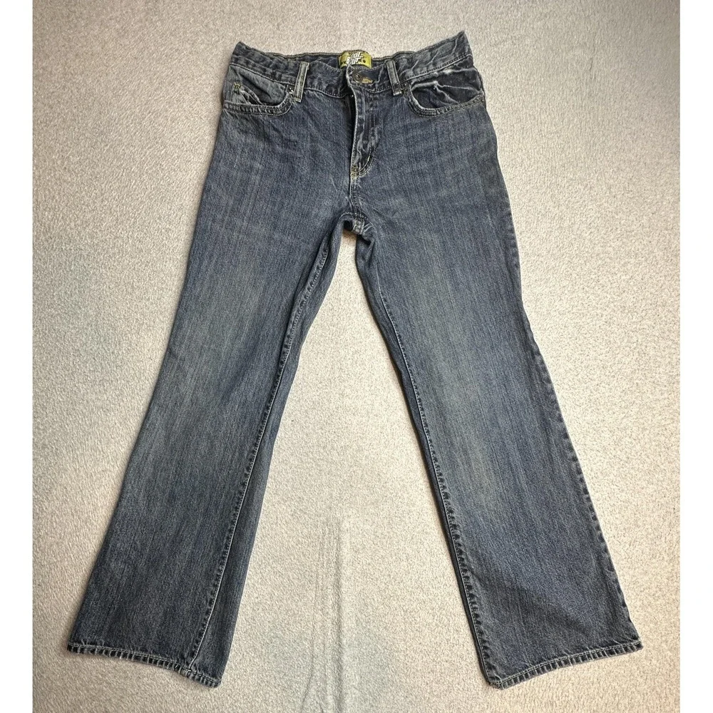Old‎ Navy Bootcut Didley Jeans Boys 14 Regular 27x26 Blue Adjustable Waist Denim